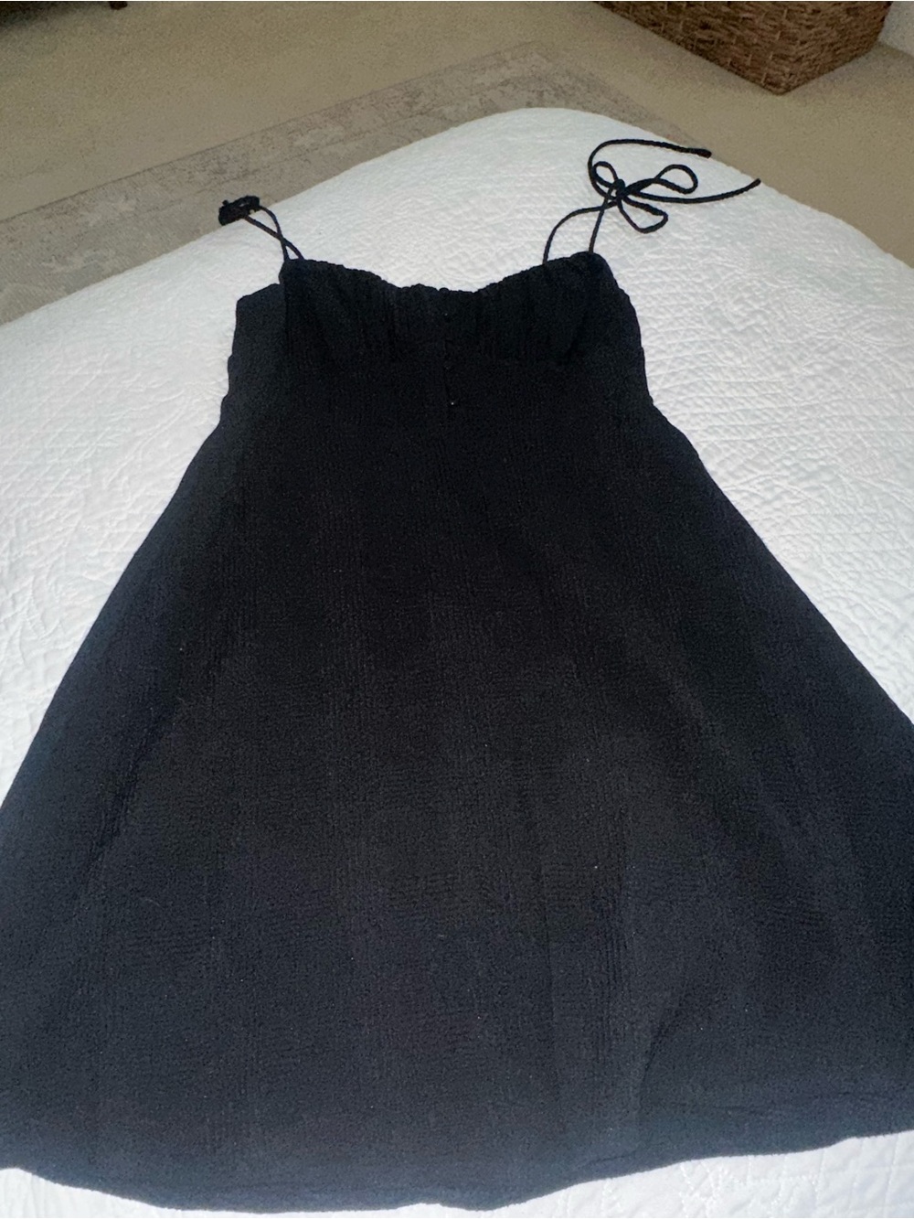 Astr Black Mini Dress with Tie Straps